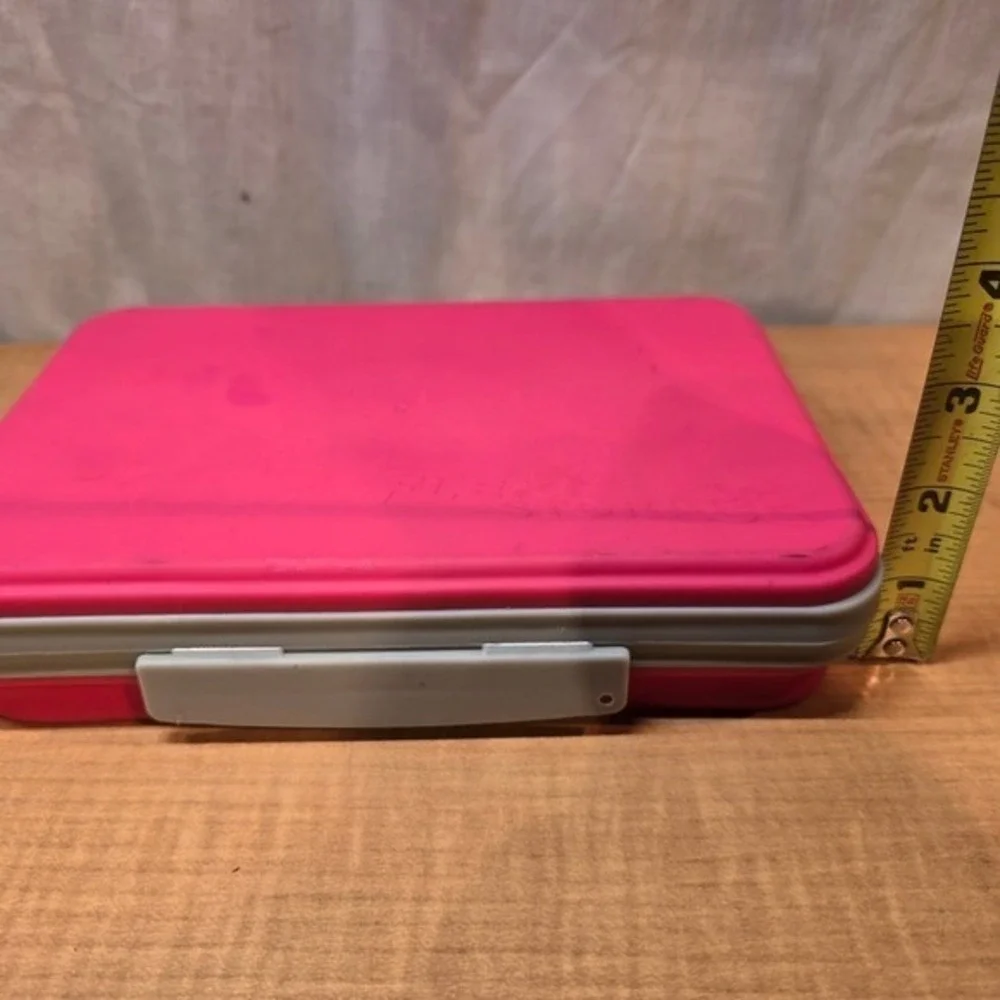 IT'S ACADEMIC Collapsible Pencil Pen‎ Case Box with Lid Flexi Storage Pink Gray